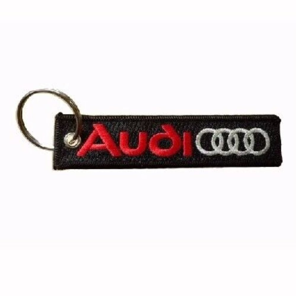 Audi Black-Red Key Chain Fob Embroidered - NEW